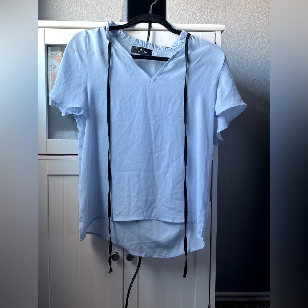 Baby blue loose blouse